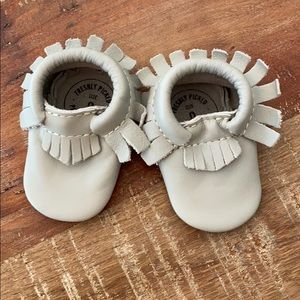 Freshly picked gray moccasins